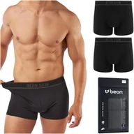 Majtki męskie - Bokserki męskie Beon MB-G11 Coal Black 2x XXL - miniaturka - grafika 1