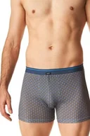 Majtki męskie - Bokserki męskie bawełniane niebieskie w drobny wzór MXH 503 Key - miniaturka - grafika 1