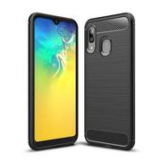 Etui i futerały do telefonów - Carbon Case elastyczne etui pokrowiec Samsung Galaxy A20e czarny - miniaturka - grafika 1