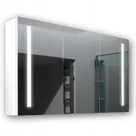 Szafki łazienkowe - ﻿Drewniana szafka 120x70 LED lustro Apollo Biały - miniaturka - grafika 1