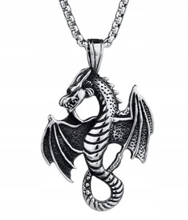 Nowy naszyjnik, wisiorek, przywieszka - PIĘKNY SMOK, DRAGON - Wisiorki - miniaturka - grafika 1