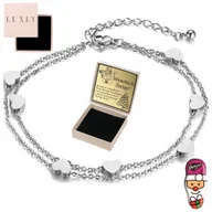 Bransoletki - Bransoletka Damska z Sercem Srebrna 925 Celebrytka Regulowana Piękna GRAWER - miniaturka - grafika 1