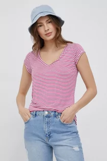 Koszulki i topy damskie - Vila t-shirt damski kolor różowy - grafika 1