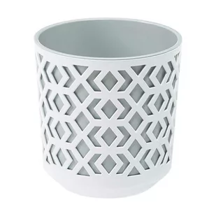 Doniczka Aztek 19 korpus biały + wkład jasny szary Lamela - Donice - miniaturka - grafika 1