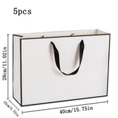 Inne - TEMU 5 szt. Białe Torby Tote z Papieru - Odporność na Rdzę, Idealne na Prezenty, Odzież, Biżuterię i Opakowania Kosmetyczne - miniaturka - grafika 1