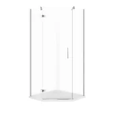 Kabiny prysznicowe - Kabina Prysznicowa Cersanit Jota 90X90X195 kwadratowa lewa transparentny brodzik Tako Slim 4 cm Biały  S601-164 - miniaturka - grafika 1