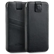Etui i futerały do telefonów - moVear moVear Skórzane Etui Wsuwka do Smartfon / Telefon rozmiar S (ok 140 x 68 x 8mm) i telefonów o zbliżonych wymiarach | Eksluzywny Pokrowiec pocketCase C+ Skóra Nappa, Czarny U000SPCPLNBBKBK - miniaturka - grafika 1