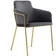 Krzesła - Krzesło Glamour szare C-900 / welur, złote nogi - miniaturka - grafika 1