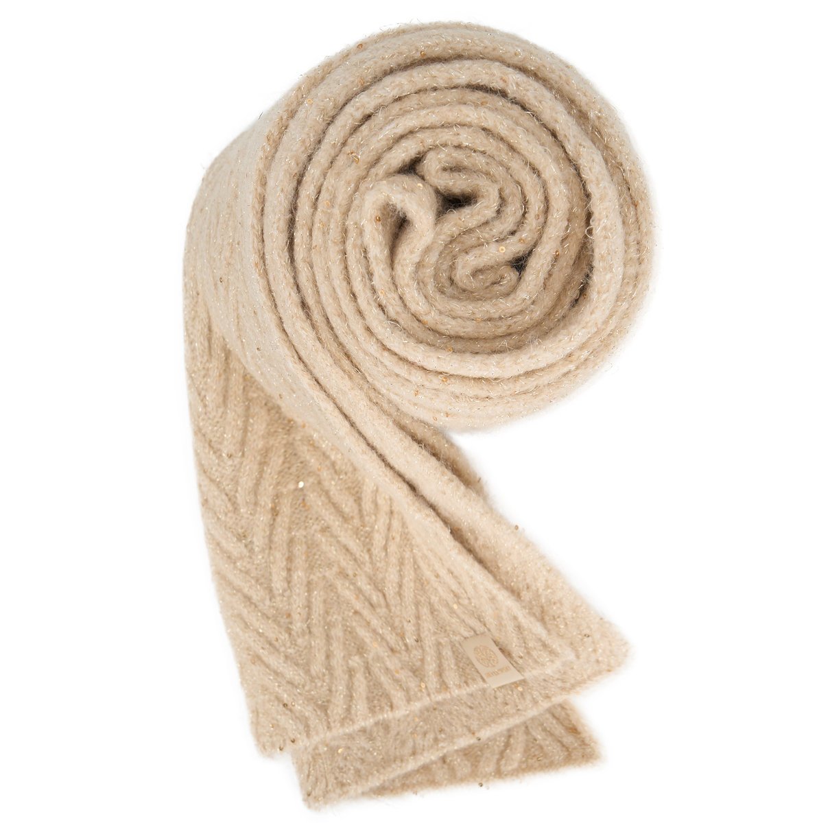 Betlewski BEZOWY Duży szalik damski WINTER