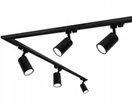 Lampy sufitowe - Zestaw Szynoprzewód Szyna 3m 5x Lampa GU10 Led czarna - miniaturka - grafika 1