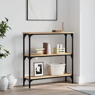 Stolik konsolowy, dąb sonoma, 75x22,5x75 cm Lumarko! - Konsole i sekretarzyki - miniaturka - grafika 1