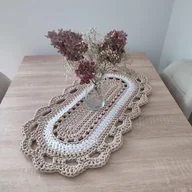 Obrusy i serwetki - Bieżnik szydełkowy owalny ze sznurka 40cmx75cm - miniaturka - grafika 1