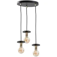 Lampy sufitowe - KET LAMPA wisząca metalowa OPRAWA loftowy zwis czarny złoty KET412 - miniaturka - grafika 1