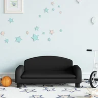 Krzesełka i taborety dla dzieci - vidaXL vidaXL Sofa dla dzieci, czarna, 70x45x30 cm, obita tkaniną - miniaturka - grafika 1