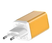 Ładowarki do telefonów - Silver Monkey Ładowarka sieciowa GaN 65W 2x USB-C Yellow - miniaturka - grafika 1