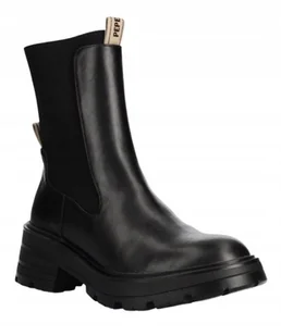 PEPE JEANS BOTKI DAMSKIE CZARNE SKÓRA SYNTETYCZNA WSUWANE 38 AWE - Botki damskie - miniaturka - grafika 1