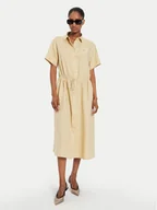 Sukienki - Tommy Hilfiger Sukienka koszulowa WW0WW41911 Beżowy Relaxed Fit - miniaturka - grafika 1