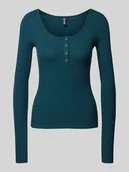 Koszulki i topy damskie - T-shirt z długim rękawem i dekoltem w łódkę - miniaturka - grafika 1