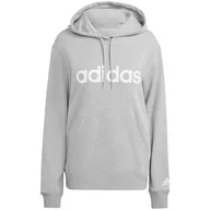 Bluzy damskie - Bluza damska adidas Essentials Linear szara IC6884 XL - miniaturka - grafika 1