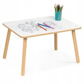 Zestawy mebli dla dzieci - Stolik dla Dzieci Biały 60 X 40 X 46 Cm Stół Niemalowany do Pokoju Dziecka - miniaturka - grafika 1