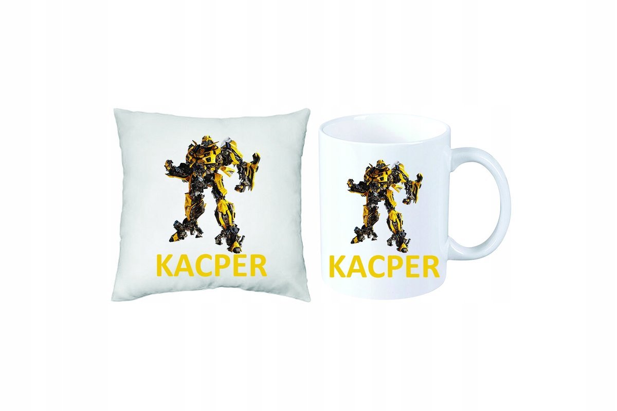 ZESTAW PREZENT PODUSZKA + KUBEK TRANSFORMERS +IMIĘ