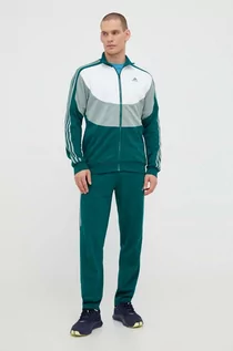 Dresy męskie - adidas dres męski kolor zielony - grafika 1