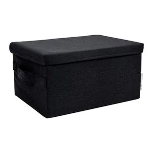 Czarny tekstylny pojemnik z pokrywką 35x19x26 cm Soft Storage – Bigso Box of Sweden - Pudła i pojemniki do przechowywania - miniaturka - grafika 1