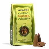 Kadzidła i dodatki - Kadzidełka Stożki Cofające Ayurvedic Nag Champa - miniaturka - grafika 1