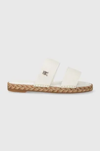 Tommy Hilfiger klapki skórzane TH LEATHER FLAT ESP SANDAL damskie kolor biały FW0FW07931 - Klapki i japonki damskie - miniaturka - grafika 1