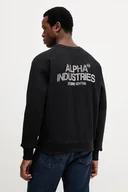 Bluzy męskie - Alpha Industries bluza bawełniana męska kolor czarny z nadrukiem 258300.03 - miniaturka - grafika 1