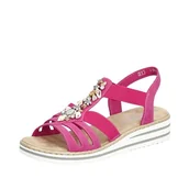Sandały damskie - Rieker V0649 sandały damskie, różowy, 39 eu - miniaturka - grafika 1