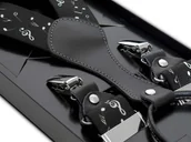 Dodatki do ubrań - Czarne szelki do spodni w białe nuty Dla Muzyka SZ146 - miniaturka - grafika 1