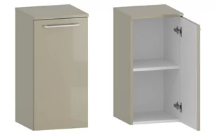 Słupek Łazienkowy RON 35 cm DD Prawy - Cappuccino Wysoki Połysk - Uchwyty Białe Matowe - Szafki łazienkowe - miniaturka - grafika 1