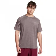 Koszulki sportowe męskie - Męska koszulka treningowa Under Armour UA Tech Textured SS - brązowa - UNDER ARMOUR - miniaturka - grafika 1