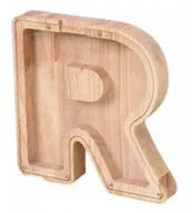 Skarbonki - KREATYWNA DREWNIANA SKARBONKA LITERA R ALFABET LITERY PREZENT - miniaturka - grafika 1