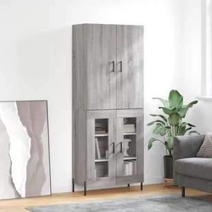 vidaXL Witrynka szary dąb sonoma 69,5x34x180cm materiał drewnopochodny - Witryny vidaXL Witrynka szary dąb sonoma 69,5x34x180cm materiał drewnopochodny - Witryny - miniaturka - grafika 1