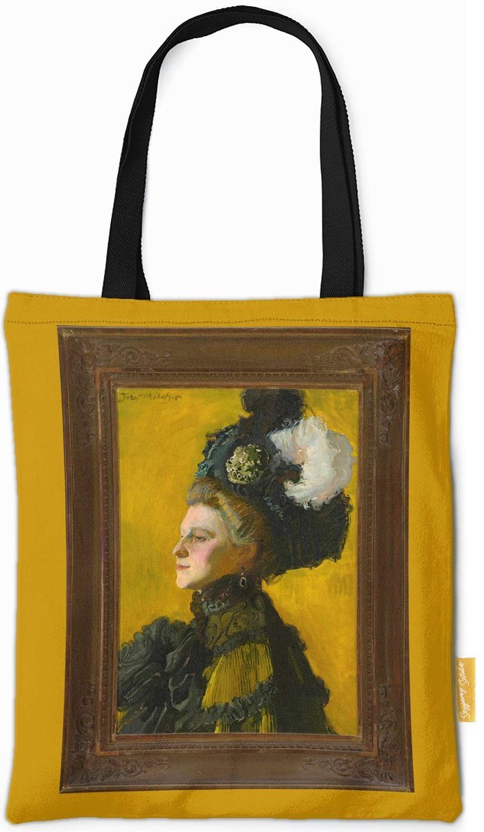 Torba na ramię Portret żony artysty Jadwigi na żółtym tle Józef Mehoffer-ONE SIZE