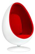 Fotele - King Home Fotel obrotowy King Bath Ovalia biało-czerwony JH-069 - miniaturka - grafika 1