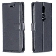 Portfele - Dla Nokia 4.2 Crazy Horse Texture Poziome skórzane etui z klapką z uchwytem i gniazdami na karty i portfelem oraz dla Nokia 4.2 Boris Czarny - miniaturka - grafika 1