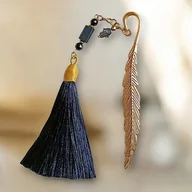 Zakładki do książek - OCHRONA : zakładka PREMIUM : czarny turmalin, hamsa - miniaturka - grafika 1