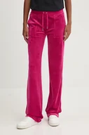 Spodnie damskie - Juicy Couture spodnie dresowe DEL RAY PANT kolor różowy gładkie JCAP180EU - miniaturka - grafika 1