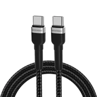 Kable USB - Kabel przewód w oplocie USB-C - USB-C PD 65W 1m czarny - miniaturka - grafika 1