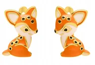 Biżuteria dla dzieci - ZŁOTE KOLCZYKI SARENKI DLA DZIEWCZYNKI SREBRO 925 POZŁACANE ANGIELSKIE - miniaturka - grafika 1