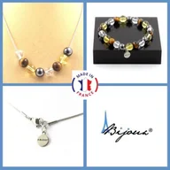 Bransoletki - Kamienie i minerały. Zestaw biżuterii Bransoletka Naszyjnik Koraliki Tygrysiego Oka + Cytryn + Kwarc Możliwość dostosowania rozmiaru. - miniaturka - grafika 1