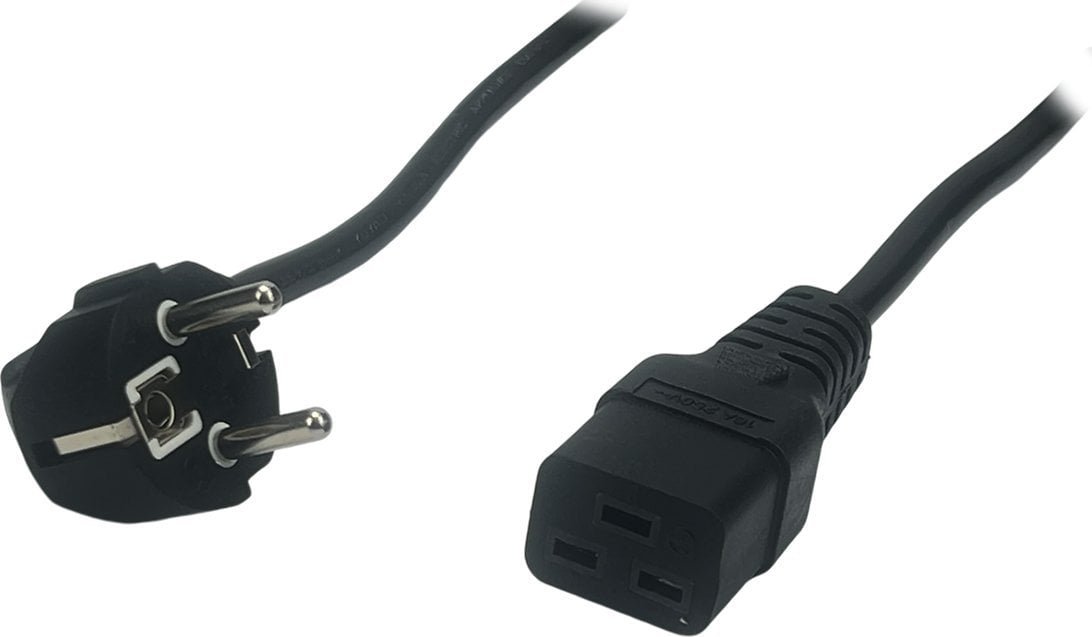 POSAC-C19-EUL20: POS AC cable C19[16A]-CEE7/7-kątowy[16A] H05VV-F3G1,5 L=2000 black