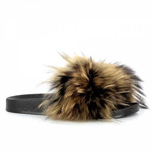 Klapki damskie z futerkiem CARINII - Carinii - Klapki i japonki damskie - miniaturka - grafika 1