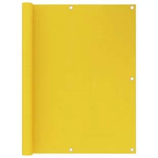 vidaXL Parawan balkonowy, żółty, 120x300 cm, HDPE - Parawany - miniaturka - grafika 1