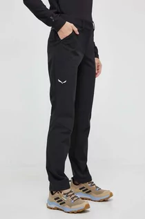 Spodnie sportowe damskie - Salewa spodnie outdoorowe Terminal kolor czarny - grafika 1