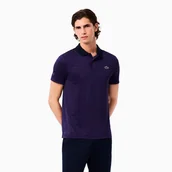 Koszulki sportowe męskie - Koszulka męska Lacoste Ultra-Dry Stretch Polo Navy Blue/Cossak Purple XL - miniaturka - grafika 1