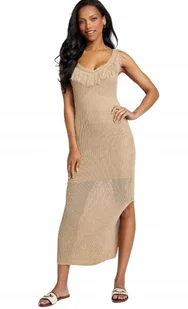 GUESS DŁUGA SUKIENKA BEŻOWA AŻUROWA Z FRĘDZLAMI NA RAMIĄCZKACH M 2CA - Sukienki GUESS DŁUGA SUKIENKA BEŻOWA AŻUROWA Z FRĘDZLAMI NA RAMIĄCZKACH M 2CA - Sukienki - miniaturka - grafika 1